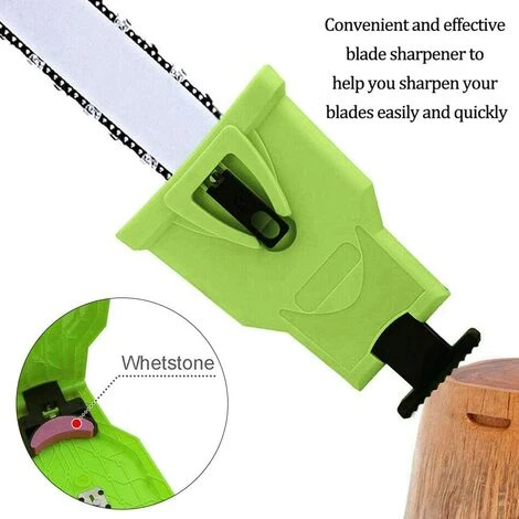 SUPERMARKET Affûteur De Tronçonneuse Avec 5 Pierres D'affûtage Affûteuse De Chaîne De Tronçonneuse Pour Guides De 14 à 20 Pouces Et Barre De Scie à Chaîne à 2 Trous,Superma,vert – Image 3