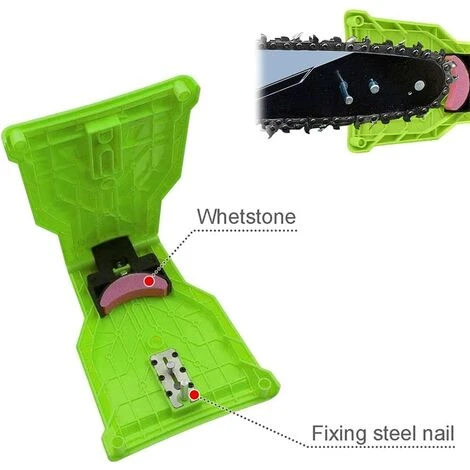 SUPERMARKET Affûteur De Tronçonneuse Avec 5 Pierres D'affûtage Affûteuse De Chaîne De Tronçonneuse Pour Guides De 14 à 20 Pouces Et Barre De Scie à Chaîne à 2 Trous,Superma,vert – Image 4