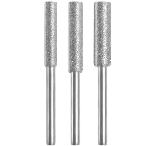 SUPERMARKET Lot De 3 Aiguiseurs De Tronçonneuse Diamantée Pour Aiguiser Les Lames De Tronçonneuse - 4/4,8/5,5 Mm - Argentés,Superma