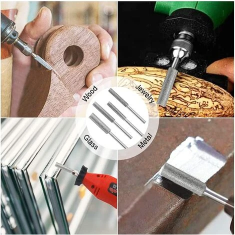 SUPERMARKET Lot De 3 Aiguiseurs De Tronçonneuse Diamantée Pour Aiguiser Les Lames De Tronçonneuse - 4/4,8/5,5 Mm - Argentés,Superma – Image 4