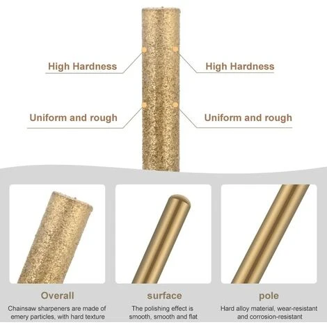 SUPERMARKET 18 Pièces Diamant Tronçonneuse Aiguiseur Burr Pierre Outil D'affûtage-4mm, 4.8mm 5.5mm Meules D'Affutage Et AiguisageChaine Tronçonneuse--pour La Céramique, Le Verre De Jade, Le Carbure Cémenté,Superma – Image 3