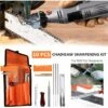 DONTODENT Kit D'Affûtage Universel Portable Pour Tronçonneuse,Ensemble De 10 Limes Pour Tronçonneuse