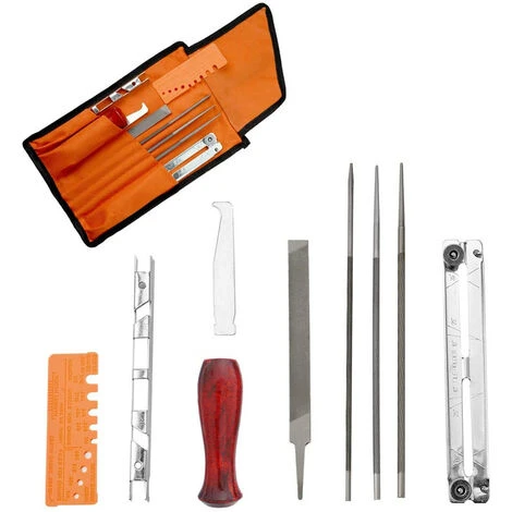 DONTODENT Kit D'Affûtage Universel Portable Pour Tronçonneuse,Ensemble De 10 Limes Pour Tronçonneuse – Image 5