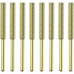 ASUPERMALL 8Pcs Meches De Tronconneuse Affuteuse Diamantee Plaquee Titane Lime De Tronconneuse Electrique Haute Durete - 4Mm