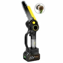 Scie à Chaîne électroportative Sans Fil Sans Brosse 6 Pouces Mini Tronçonneuse Onevan - Jaune - Pour La Coupe Du Bois Pour Makita 18V Batterie - Sans Batterie
