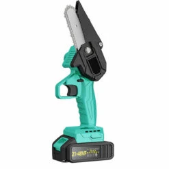 Cisea Mini Tronçonneuse Sans Fil, 10,2 Cm 21 V559 W Batterie électrique Rechargeable Sans Fil Avec Chargeur 1 Chaîne De Scie Et 2 Batteries Pour L'élagage Des Arbres Et La Coupe Des Branches