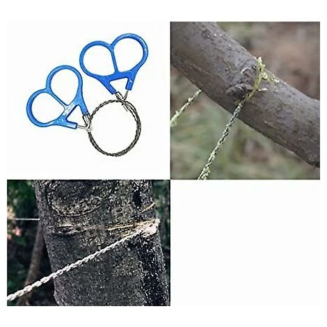 Fei Yu 5pcs Scie à Fil En Acier Inoxydable Tronçonneuse De Poche Mini Câble Engrenage Pole Scie Trousse De Survie De Tronçonneuse D'urgence – Image 2