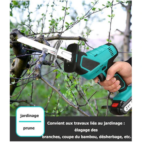 Cisea Scies à Chaîne Sans Fil De 4 Pouces Avec Batterie Rechargeable, Tronçonneuse, Mini Sécateurs électriques 24V, Tronçonneuse à Main Sans Balais – Image 3