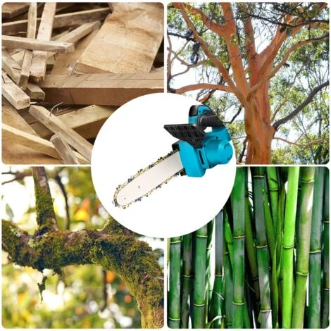 ONEVAN Tronçonneuse à Batterie 10” 18V - Scie à Chaîne Tronçonneuse électrique Sans Fil - Brushless Moteur - Convient Pour Makita 18V Batterie - Avec 2*batterie – Image 5