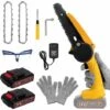 JOORRT Mini Tronçonneuse A Batterie 6 Pouces Mini Tronçonneuses Électriques Sans Fil Avec Chargeur Et 2 Batteries Pour La Coupe Du Bois Et La Taille Des Branches D'arbre