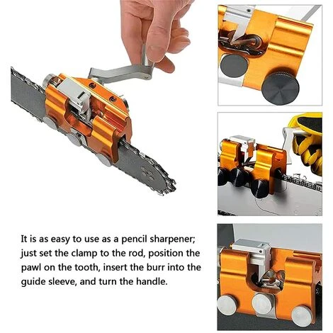 AOUGO Affûteur De Tronçonneuse, Affûteur De Chaîne De Tronçonneuse Dispositif De Meulage D'affûteur De Chaîne À Manivelle Accessoires Universel â Image 2