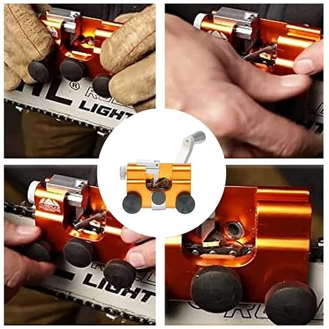 AOUGO Affûteur De Tronçonneuse, Affûteur De Chaîne De Tronçonneuse Dispositif De Meulage D'affûteur De Chaîne À Manivelle Accessoires Universel â Image 3