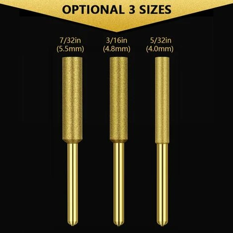 GroupM 12 Pièces Pierre Lime Tronçonneuse Gravure Accessoire De Chaîne D'affûtage (or 4 Mm) – Image 2