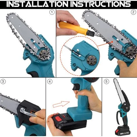 JMAX Tronçonneuse à Batterie 8 Pouces 88VF 2 Batterie Portable Scie Électrique Jardin Logging – Image 5