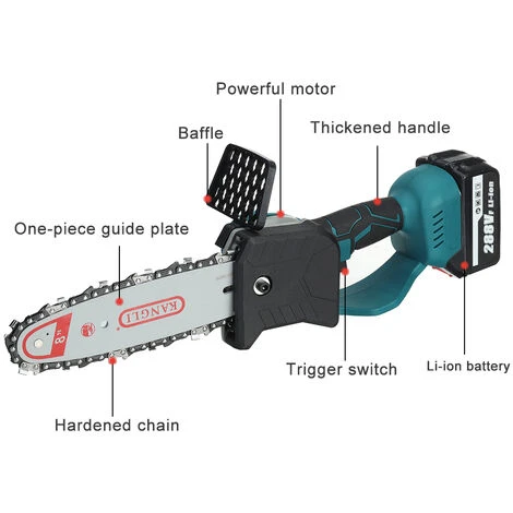 JMAX Tronçonneuse à Batterie Scie à Chaine Sans Fil électrique 1500W 288VF 22900mah Avec 2x Batterie – Image 4