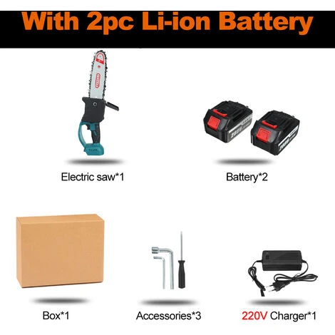 JMAX Tronçonneuse à Batterie Scie à Chaine Sans Fil électrique 1500W 288VF 22900mah Avec 2x Batterie – Image 5