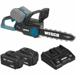 WESCOTOOLS 36V Tronçonneuse Sans Fil - 2 X 18V 4,0 Ah Batteries Et Chargeur - WESCO WS8303