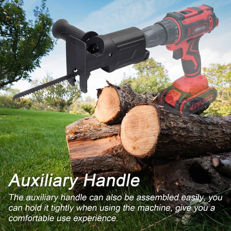 HAPPYSHOPPING Perceuse électrique à Tronçonneuse Accessoires Perceuse électrique à Scie Alternative Scie Sauteuse Universelle Scie Sauteuse électrique Scie Alternative Outil De Conversion Rapide Et Pratique Outil De Coupe Pour Le Travail Du Bois Avec 3 Lames – Image 5