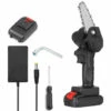 LIFCAUSAL Mini Tronçonneuse 4 Pouces Sans Fil électrique Protable Scie D'élagage 24V Scies à Bois électriques Rechargeables, 2000mAh Sécateur à Une Main Sans Fil Tronçonneuse Pour L'exploitation Forestière De Jardin Branche D'arbre Coupe De Bois, EU PLUG (Black-1 B