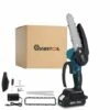AUGIENB Scie à Chaine Tron?onneuse à Batterie élagueuse Sans Fil Brushless MUSTOOL 6" 18V 10000RPM Scie à Buche 1 Batterie Avec Housse