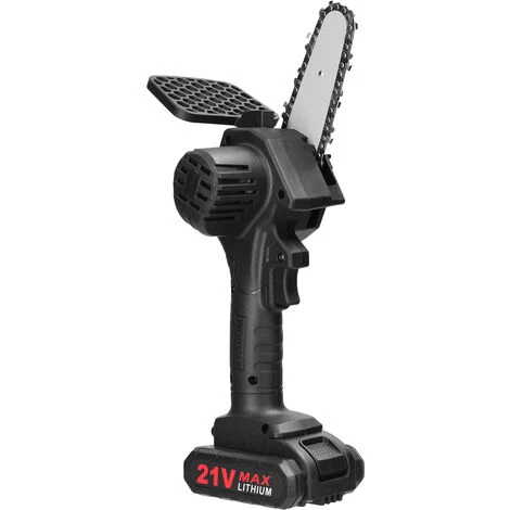 ASUPERMALL 21V 500W 4 Pouces Batterie Au Lithium Rechargeable Scies à élaguer électriques Petit Moteur De Brosse De Tronçonneuse à Fendre Le Bois Outil électrique à Une Main Pour Le Travail Du Bois Jardin Verger, 1 Pile