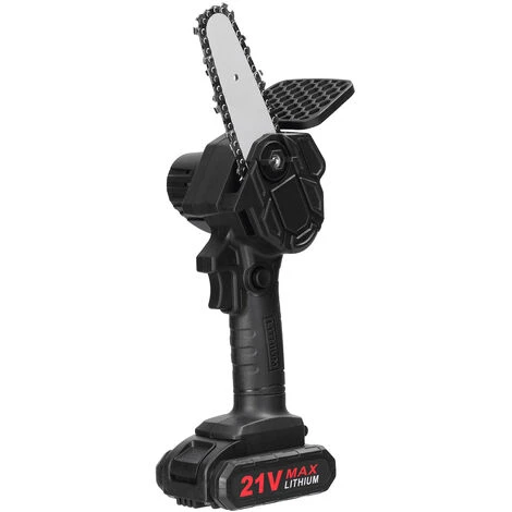 ASUPERMALL 21V 500W 4 Pouces Batterie Au Lithium Rechargeable Scies à élaguer électriques Petit Moteur De Brosse De Tronçonneuse à Fendre Le Bois Outil électrique à Une Main Pour Le Travail Du Bois Jardin Verger, 1 Pile – Image 2