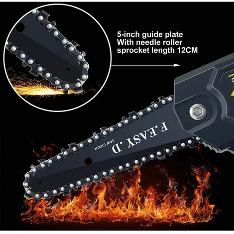 DECKON Mini Scie à Chaîne électrique 36V 12.7CM, Mini Tronçonneuse à Main électrique Avec 1 Batteries, 1 Charge – Image 3