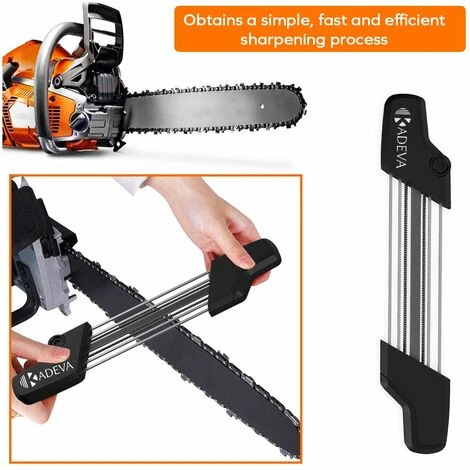 MEZHENG Affuteuse Chaine Tronconneuse Kit 2 En 1 Outil Professionnel Affutage Rapide Des Dents De Chaine Et Jauge De Profondeur Affuteuse De Chaine Tronconneuse Affuteur Chaine Tronconneuse – Image 5