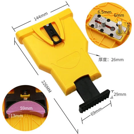 SLI-RES Affûteur De Tronçonneuse Affûteuse De Chaîne De Tronçonneuse Pour Guides De 14 à 20 Pouces 22.6*14.4*2.6cm (Jaune),Lilaris – Image 4