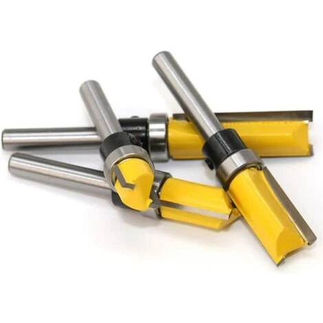 OSQI Ensemble De Mèches De Toupie De Modèle De Modèle De Garniture Affleurante De 1/2"de Diamètre Ensemble De Coupe De Fraisage De Palier En Bois Avec Embout De Garniture Affleurante De Tige De 1/4 Pouce – Image 3