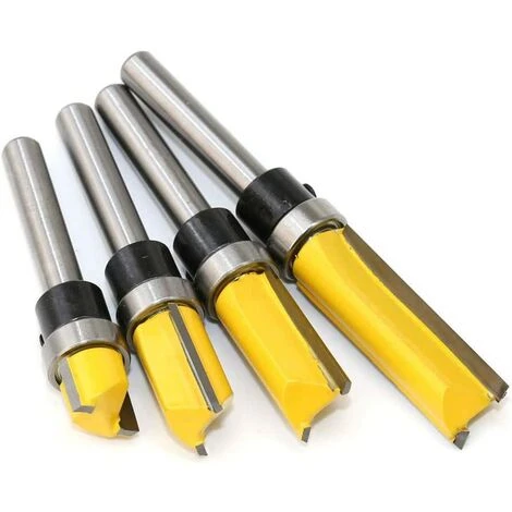 OSQI Ensemble De Mèches De Toupie De Modèle De Modèle De Garniture Affleurante De 1/2"de Diamètre Ensemble De Coupe De Fraisage De Palier En Bois Avec Embout De Garniture Affleurante De Tige De 1/4 Pouce – Image 4