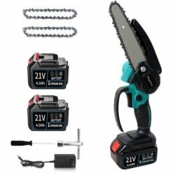 MAGICFOX Mini Tronçonneuse électrique 6 Pouces Avec 2 Batteries Et 2 Chaînes Pour Couper Le Bois D'élagage Dans Le Jardin