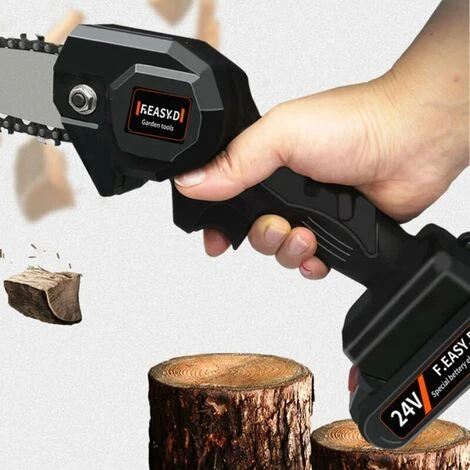 LUCKY-88 Tronçonneuse électrique Rechargeable Domestique Petite Tronçonneuse à Main Noir Norme Européenne 4 Pouces 550W Tronçonneuse électrique Une Charge Et Une Charge – Image 3