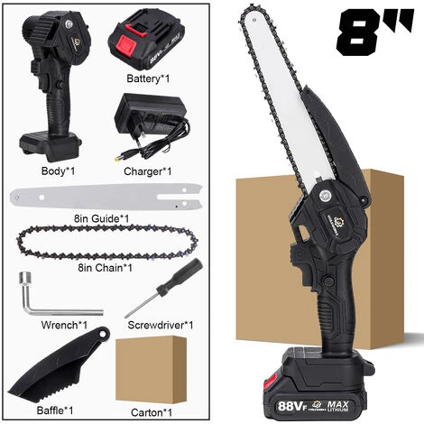 Fantablau VIOLEWORKS 8 "18V 10000 Tr/min Sans Fil Sans Brosse Sécateur Batterie Tron?onneuse Tron?onneuse électrique Scie à B?ches 1 Batteries – Image 2