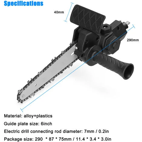 LIFCAUSAL Perceuse électrique De 6 Pouces Modifiée à L'accessoire D'outil De Tronçonneuse électrique Accessoire De Tronçonneuse électrique Ensemble D'outils De Modification Pratique Outil De Coupe Du Bois – Image 5
