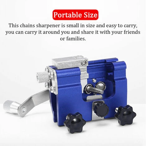 QERSTA Outil De Meulage De Chaînes De Tronçonneuse En Alliage D'aluminium Portable Portable Ensemble D'outils D'affûtage De Chaînes Manuels Affûteur De Chaînes Manuel Multifonction (3 Têtes De Meulage) – Image 3