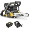 Tronçonneuse Sans Fil à Batterie, 40 V, Guide 12 Pouces, GT ELEC + Batterie 4 Ah + Chargeur