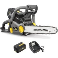 Tronçonneuse Sans Fil à Batterie, 40 V, Guide 14 Pouces, GT ELEC + Batterie 2 Ah + Chargeur