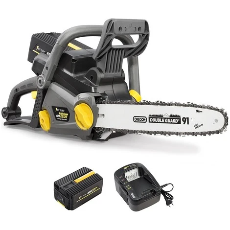 Tronçonneuse Sans Fil à Batterie, 40 V, Guide 14 Pouces, GT ELEC + Batterie 2 Ah + Chargeur