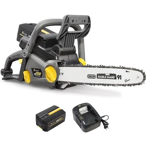 Tronçonneuse Sans Fil à Batterie, 40 V, Guide 16 Pouces, GT ELEC + Batterie 4 Ah + Chargeur