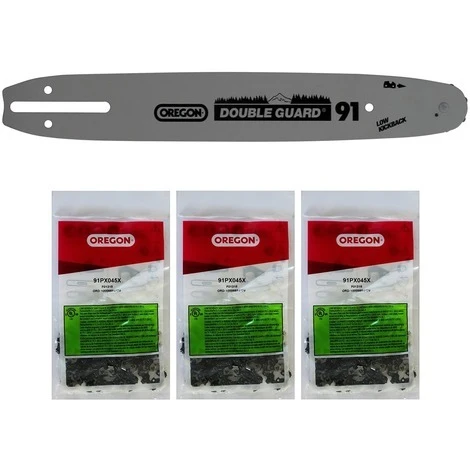 Guide 12 Pouces Avec Lot De 3 Chaînes 45 Maillons OREGON Pour Tronçonneuse GT ELEC