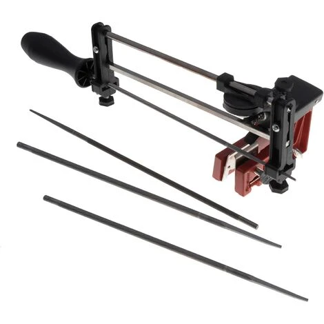 JARDIAFFAIRES Affuteuse De Chaîne Manuelle Semi-professionnelle Avec 3 Limes Rondes – Image 2