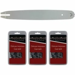 GT MARKET Guide 40 Cm (16 Pouces) + Lot De 3 Chaînes 55 Maillons - Compatible Tronçonneuses STIHL MS 181 Et 211