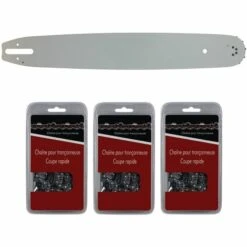 GT MARKET Guide 40 Cm (16 Pouces) + Lot De 3 Chaînes 68 Maillons - Compatible Tronçonneuses STIHL MS 231 Et 251