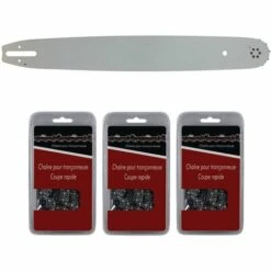 GT MARKET Guide 50 Cm (20 Pouces) + Lot De 3 Chaînes 72 Maillons - Compatible Tronçonneuses STIHL MS 291, 311 Et 391